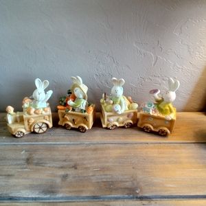 Vintage collectable studio 33 Easter bunny ceramic train